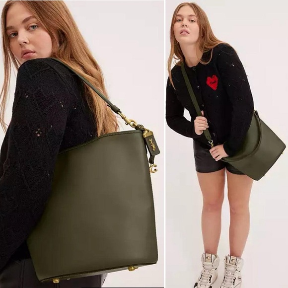 Coach 1941 Dakota Bucket Bag Army Green Govetanned Leather Brass CH726 Crossbody - Picture 16 of 16